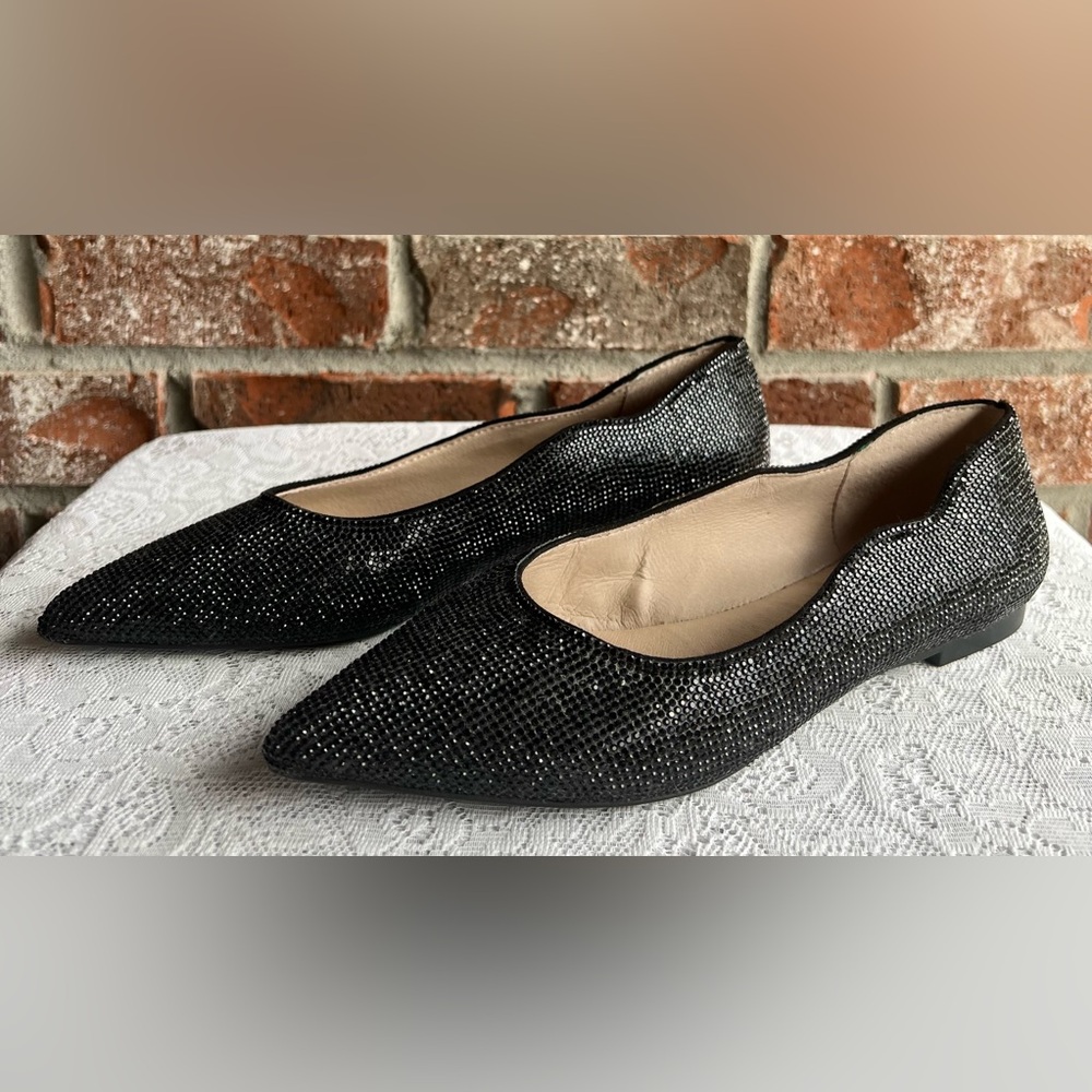 Gianni Bini Black Glitter Flats size 8.5